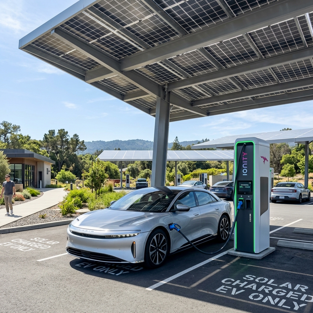 Solar-powered EV charging station